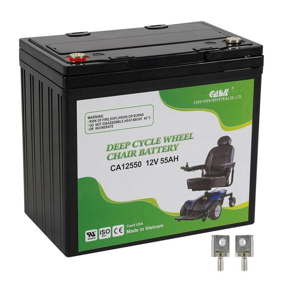 12V 55AH Deep Cycle Battery for RV Camper Wheelchair Batteries Mobility Scooter Batteries | Group 22NF Deep Cycle | Ideal for Electric Wheelchairs Emergency UPS System Marine Trolling Motors