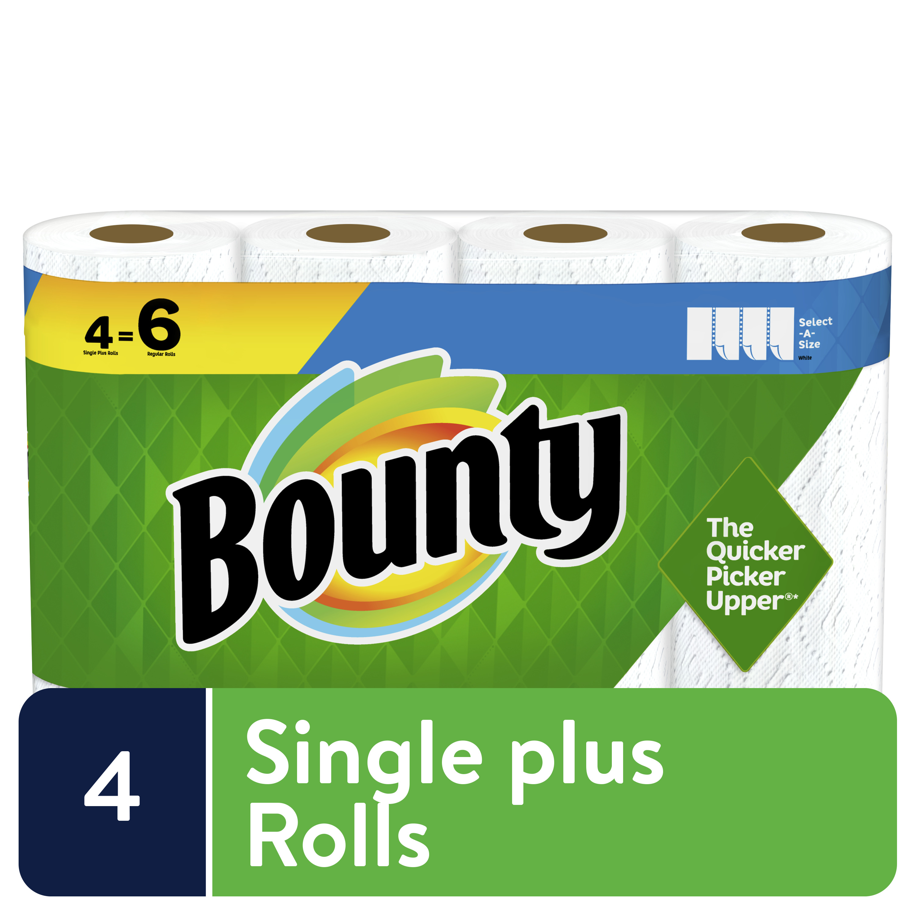 Bounty Select-A-Size Paper Towels, White, Big Rolls, 6 Count of 74 Sheets  Per Roll, 6 Count (Pack of 1)