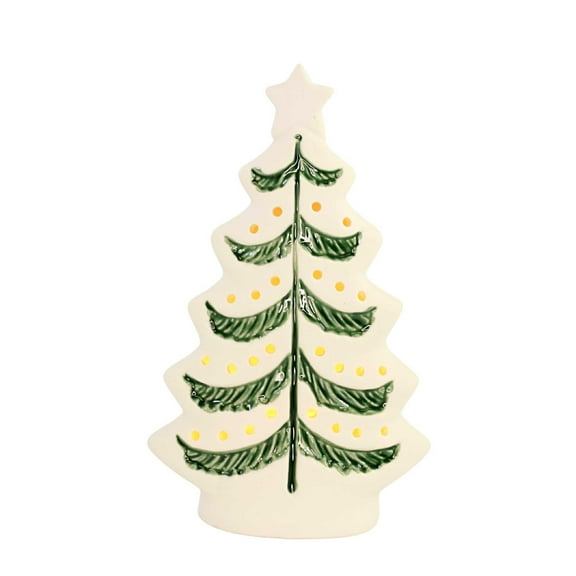 Ganz MX180322 LED Light Up Small Holiday Tree, 6-inch Height, Stoneware