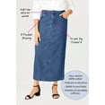 thumbnail image 2 of Jessica London Women's Plus Size Classic Cotton Denim Midi Skirt Pockets Long Jean Skirt, 2 of 5