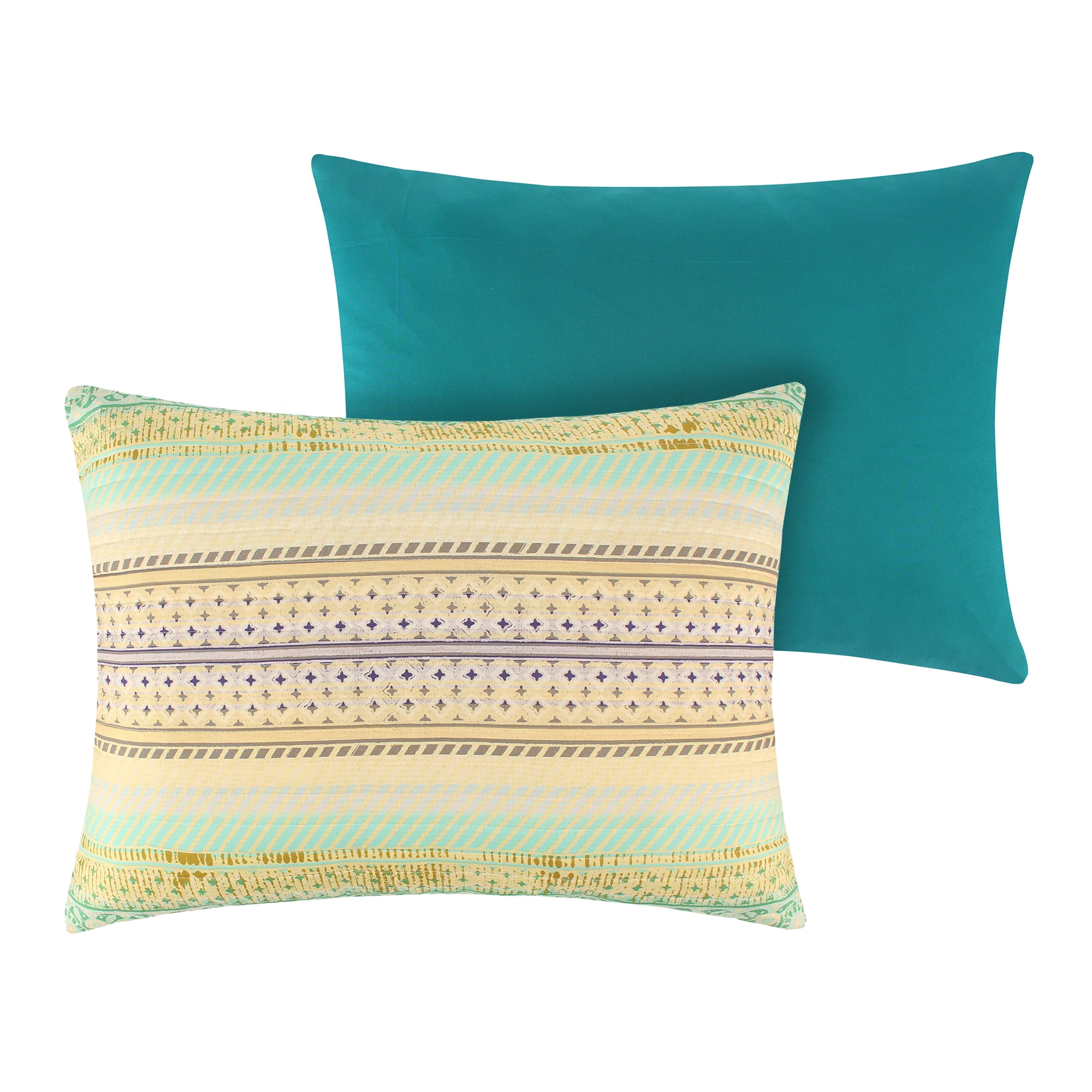 Greenland Home Fashions Aurora Vintage Boho Quilt Set, Blue, 3-Piece Full/Queen