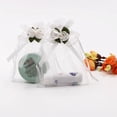 thumbnail image 5 of 50 bolsas de regalo de organza de rosa blanca, bolsas de regalo de boda de 4 x 4 7/10 pulgadas, bolsas de joyería con cordón para fiesta, boda, Navidad (4 x 4,7 pulgadas, blanco, 5 of 5