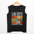 thumbnail image 3 of I Like Cats And Coffee And Maybe 3 People Men'S Muscle T-Shirt, Sleeveless, Muscle Tank Tee Top XL, 3 of 7