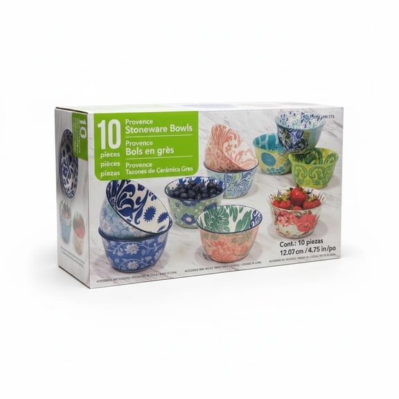 Provence Stoneware Bowls (10-piece set)