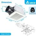 thumbnail image 3 of Delta Breez Bath Exhaust Fan with Adjustable High Speed, 80/110 CFM, White, 3 of 11