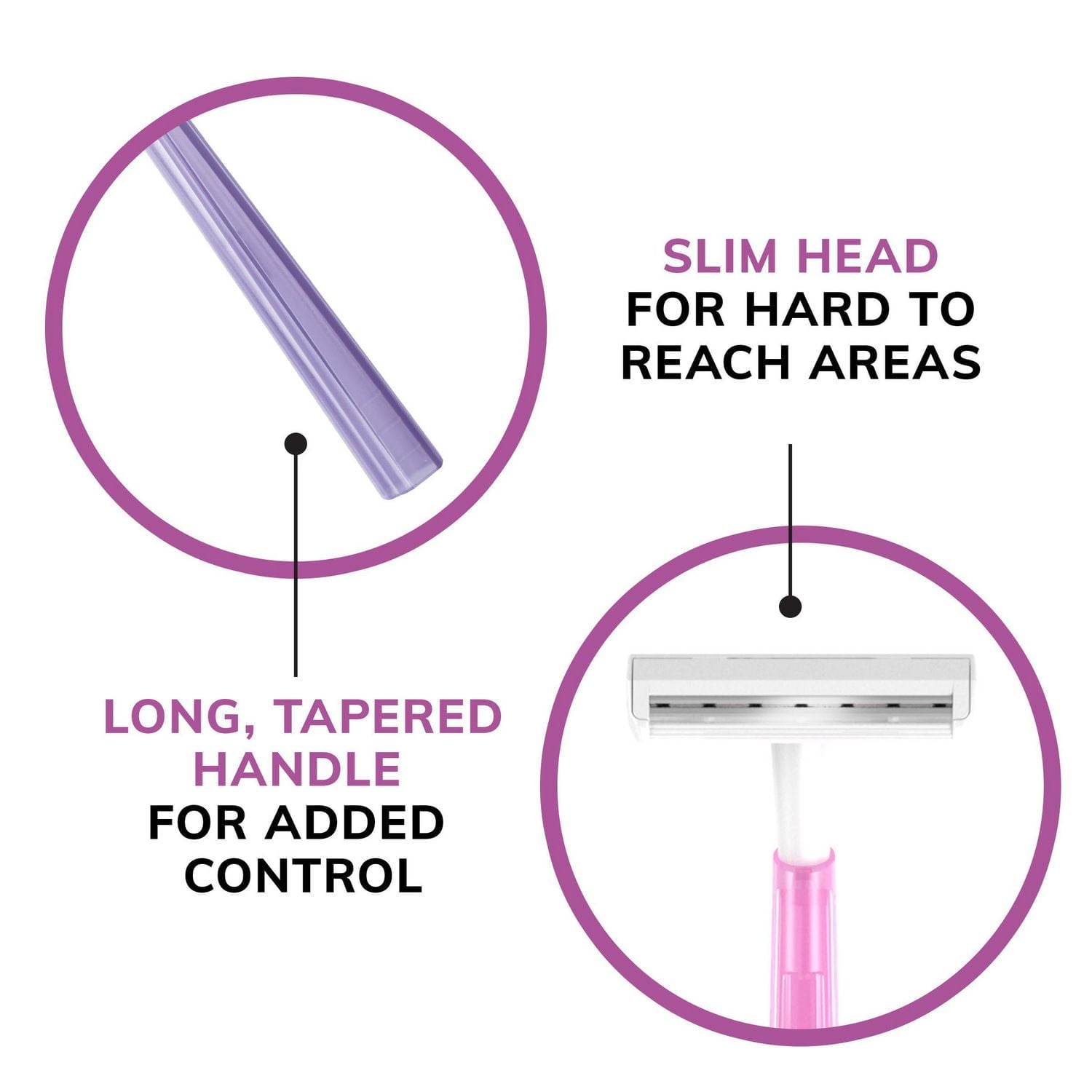 BIC Silky Touch Women's Disposable Razors, With 2 Blades, Pretty Pastel Razor Handles, 18 Count Value Pack of Shaving Razors