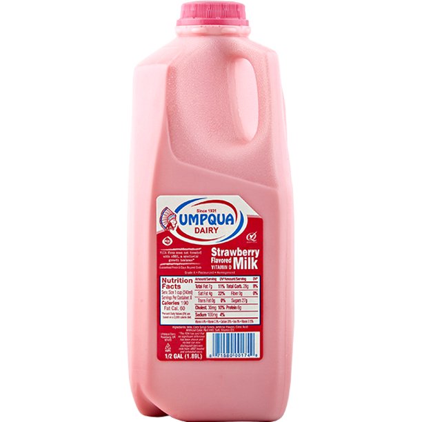 Umpqua Dairy Vitamin D Strawberry Milk Half Gallon Walmart Com Walmart Com