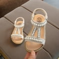 thumbnail image 5 of asdoklhq Baby Shoes,Toddler Infant Kids Baby Girls Pearl Crystal Single Princess Roman Shoes Sandals, 5 of 7