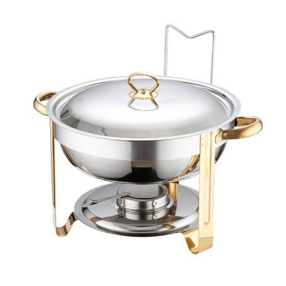Chafing Dish Buffet Set, Chafing Dish Food Warmer, Round Food Warmer Set Made of Stainless Steel, Double Layer Tray with Heater, for Restaurant, Catering, Parties, Weddings