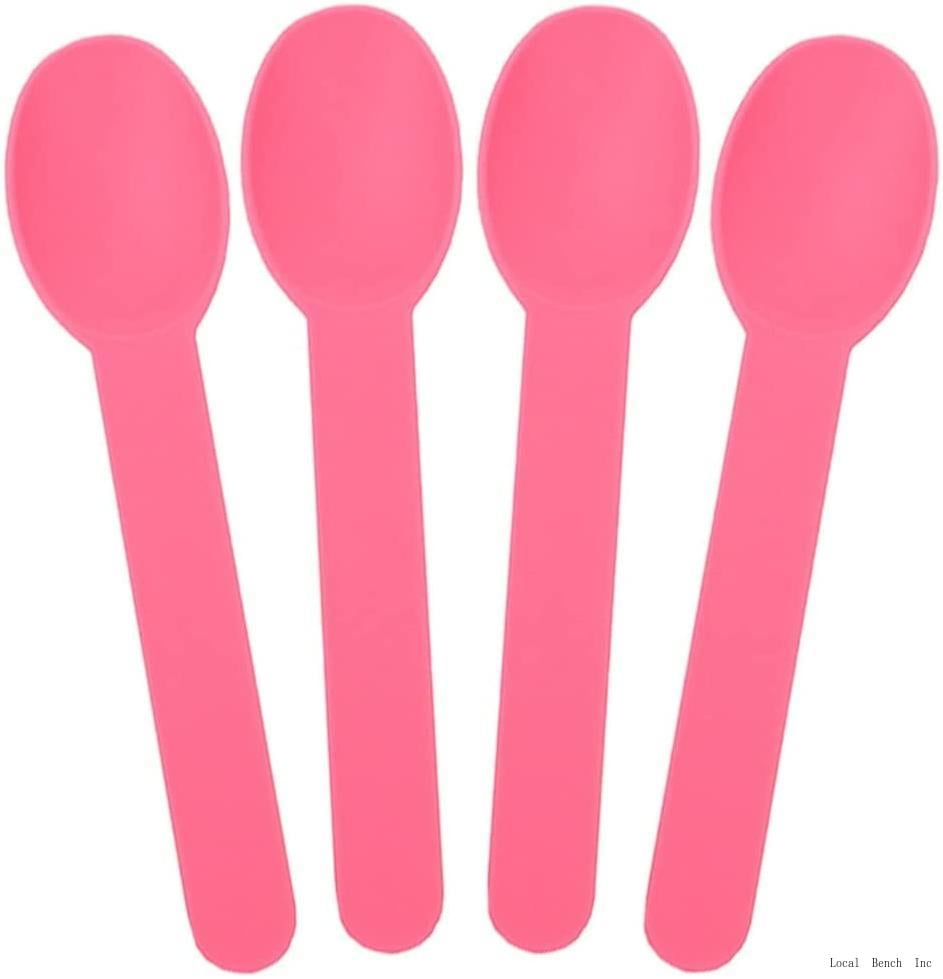[1,000 Count] Light Pink Heavy Duty Plastic Spoons Bulk, Disposable