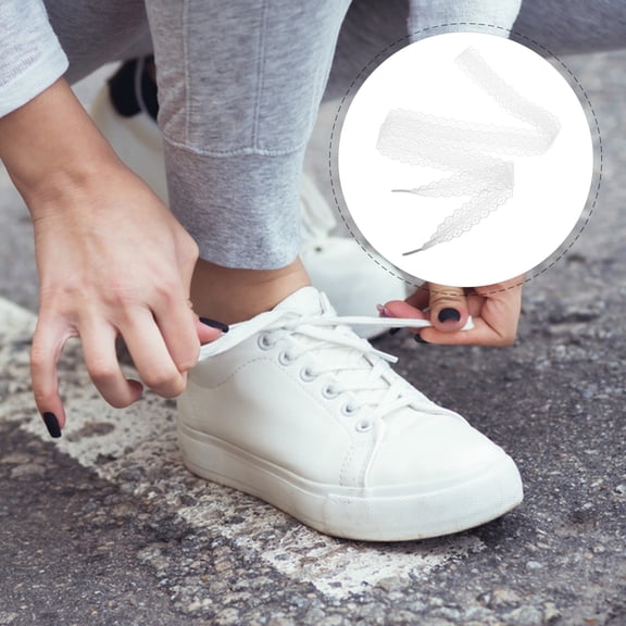 Hemoton 2pcs Adorable Lace Shoelaces For Women Elastic Shoestring Anti-Loose Shoe Laces Ideal For High Heels And Sneakers Great For Crafting