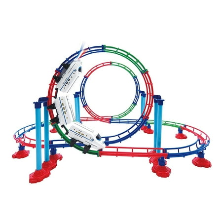 Mozlly Mozlly Grand Up & Down Roller High Speed Coaster Fast Bullet Train Mini Machine with Light Up Headlight Play Vehicles Building Set Durable Loop Tracks Toy Ideal Gift Toys Games Play-set