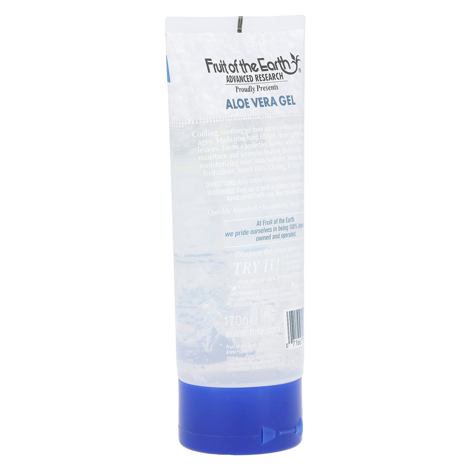 Fruit of the Earth Fresh Aloe Vera 100% Gel, 6 oz, Dye-Free, Moisturizing,  Unscented - Walmart.com