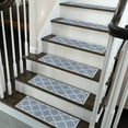 thumbnail image 2 of SussexHome Lattice Design 9" X 28" Stair Treads - 70 % Cotton Anti-Slip Carpet Strips for Indoor Stairs-Easy to Install Runner Rugs with Double Adhesive Tape-Safe, Extra-Grip, 13-Pack-Gray, 2 of 7