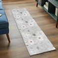 thumbnail image 4 of White Green Dandelion Large Area Rugs for Bedroom Living Room, Soft Non Slip Carpet Bedside Rug, Grey Floral Leaves Rectangular Floor Cover Kitchen Accent Rug 2'x6' for Dining Room/Office, 4 of 9