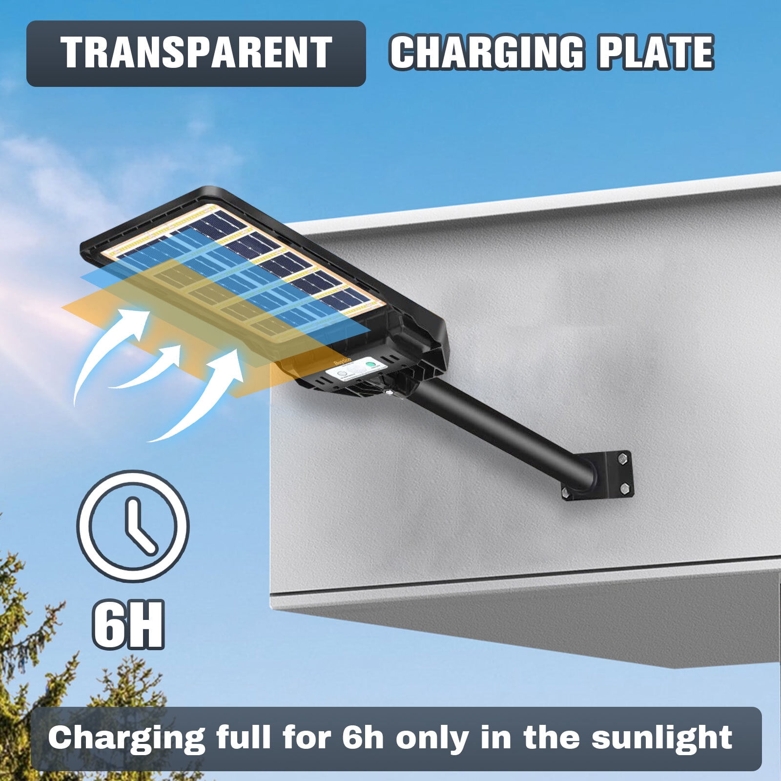 100W Solar Street Light,DFITO 6000LM IP66 Waterproof Outdoor Flood Lights with Double Sided Charging, Dusk to Dawn Remote Control Solar LED Light Lamp for Path, Stadium, Yard, Parking Lot