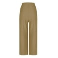 thumbnail image 6 of ZHYou No Boundaries Womens Wide Leg Sweatpants,Elastic High Waisted,Drawstring,Loose,Pull On Pants with Pockets ,Khaki,Size L, 6 of 8