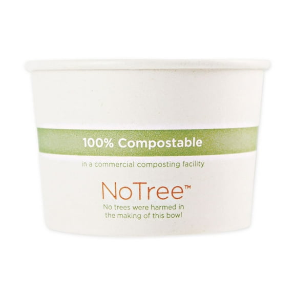 World Centric No Tree Paper Bowls 4.4" dia x 2.5" 12 oz Natural 500/Carton BOSU12