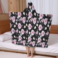 thumbnail image 5 of Pioneer Flower Floral Print Pattern Hooded Bath Towel，50"x30" for Ages 3 To 12 Kids, Quick Dry Lightweight Soft Microfiber Hood Beach Towel Cover Up for Kids, 5 of 7