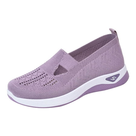 Yindaity Women S Fashion Sneakers Women s Walking Shoes Comfortable Athletic Sneakers Lightweight Running Shoes Ladies Light Purple 7.5