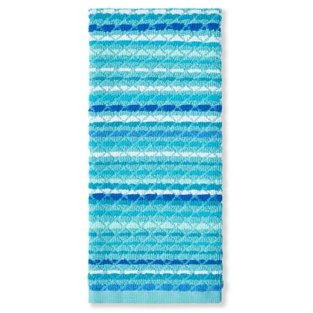 Mainstays Diamond Yarn Dye Kitchen Towel, Teal