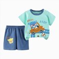 thumbnail image 1 of COMVALUE Pajama Short Sets Cotton Short Sleeve Set Sea Slugs Sleepwear with Pockets PJS Loungewear (Mint Green, 7-8 Years), 1 of 3