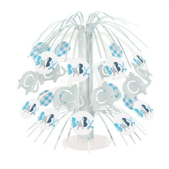 Various Baby Shower Blue Floral Elephant Centerpiece