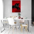 thumbnail image 2 of Mudket Black Panther on Red Sofa Red Background Canvas Wall Art, Moody Luxury Wildlife Cool Posters Print Waterproof Canvas for Office Man Cave Home Decor , Framed Ready to Hang - 12"L x 8"W, 2 of 9