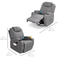 thumbnail image 7 of Best Choice Products Executive Swivel Massage Recliner Chair w/ Remote Control, 5 Modes, 2 Cup Holders - Gray, 7 of 7