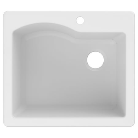 KRAUS Quarza™ 25” Dual Mount Single Bowl Granite Kitchen Sink in (Best Granite Sink Brand)