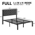 thumbnail image 2 of Homall Full Size Bed Frame with Headboard Linen Upholstered Bed Frame Platform,All Metal Slats Support Platform Bed Frame with Storage Space,Easy Assembly,Noise Free,No Box Spring Needed,Gray, 2 of 7