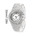 thumbnail image 6 of Women Quartz Watch Round Dial Analog Watch with Alloy Strap Ladies Rhinestone Wristwatch for Casual Wear Parties Offices Dates, 6 of 8