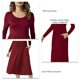 thumbnail image 4 of Vestidos fluidos de Manga larga NikouMX Vestido de longitud media con Cuello redondo para mujer, 4 of 5