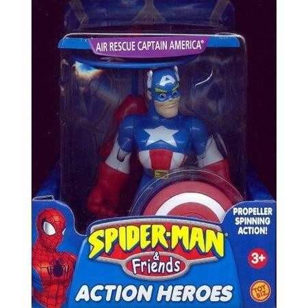 spider-man & friends air rescue captain america action heroes figure