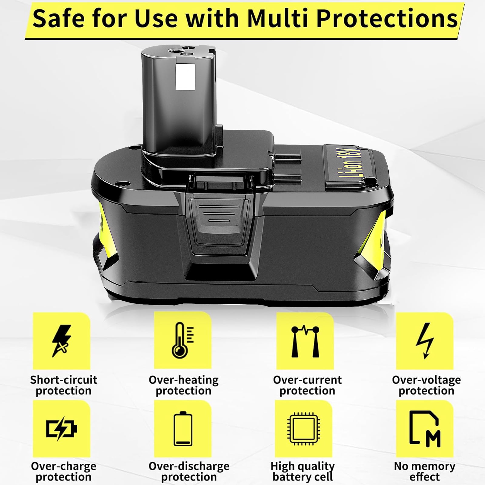 TenHutt 18V 8.0Ah Replacement for Ryobi 18V Battery P102 P103 P105 P107 P108 P109 Compatible with 18V ONE system cordless power tools
