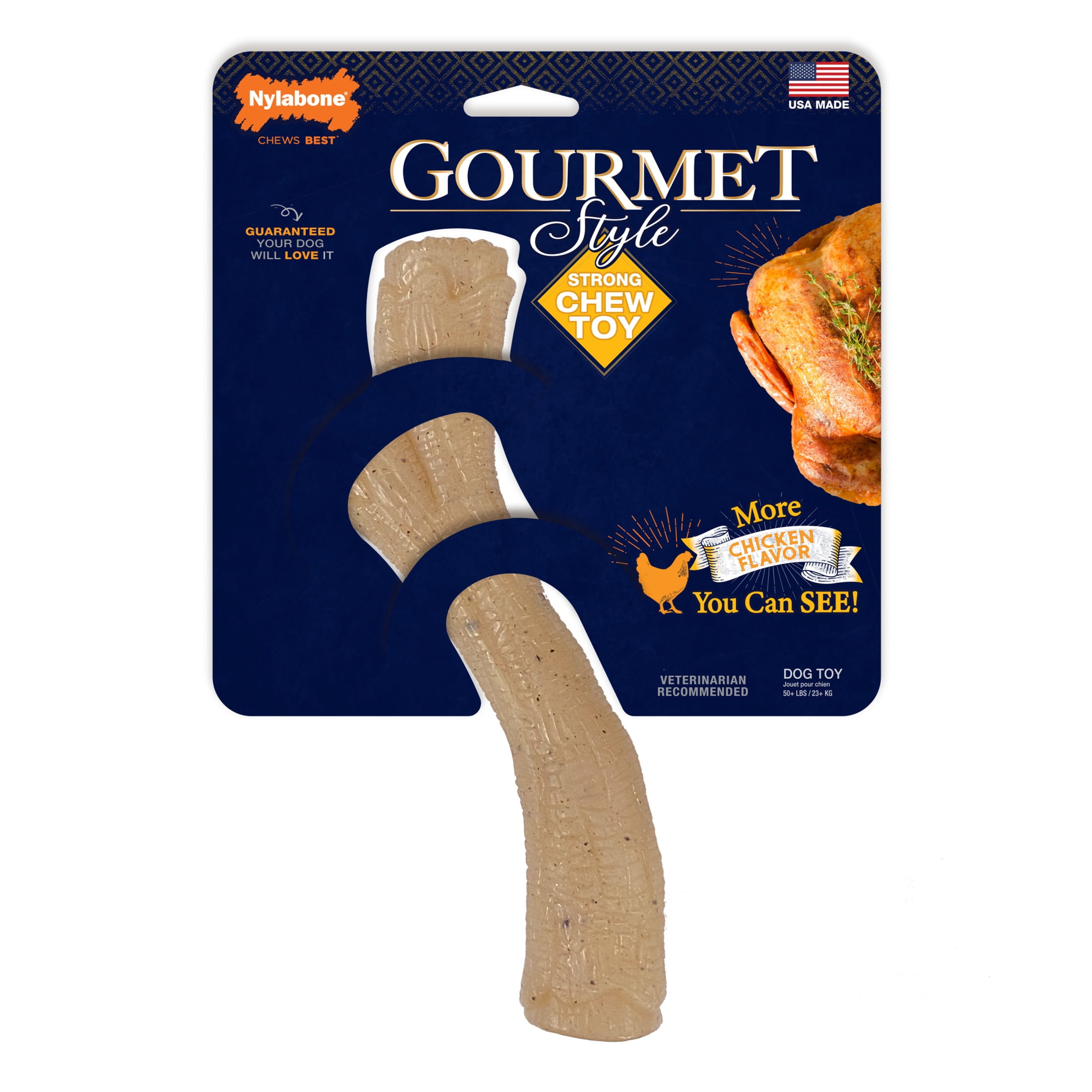 (3 pack) Nylabone Gourmet Style Dog Chew Toy Stick Chicken X-Large (50+ lbs)