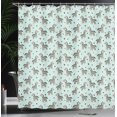 thumbnail image 3 of Ambesonne Zebra Shower Curtain, Animal and Tiny Hearts, 69"Wx75"L, Seafoam Pale Yellow, 3 of 4