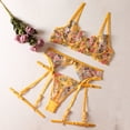 thumbnail image 2 of Gibobby Lencería sexy para mujer Día de San Valentín Ropa interior divertida para mujer, sujetador transparente transparente con flores, conjunto de piezas de ropa interi(Amarillo, M), 2 of 5