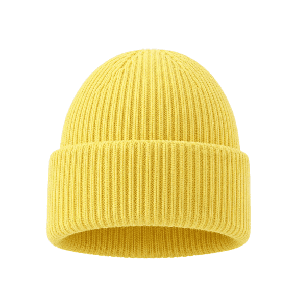 Resicozy Knitted Winter Beanie Hats for Men and Women Warm and Cozy Cuffed Skull Caps Causal Fashion Fall Winter Solid Color Beanie Yellow