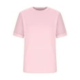 thumbnail image 6 of Viluyesy Girls T-Shirts 10-12T, Lace Short Sleeve Crew Neck Solid Color Summer Fashion Sweet Tops Pink(5-15T), 6 of 8