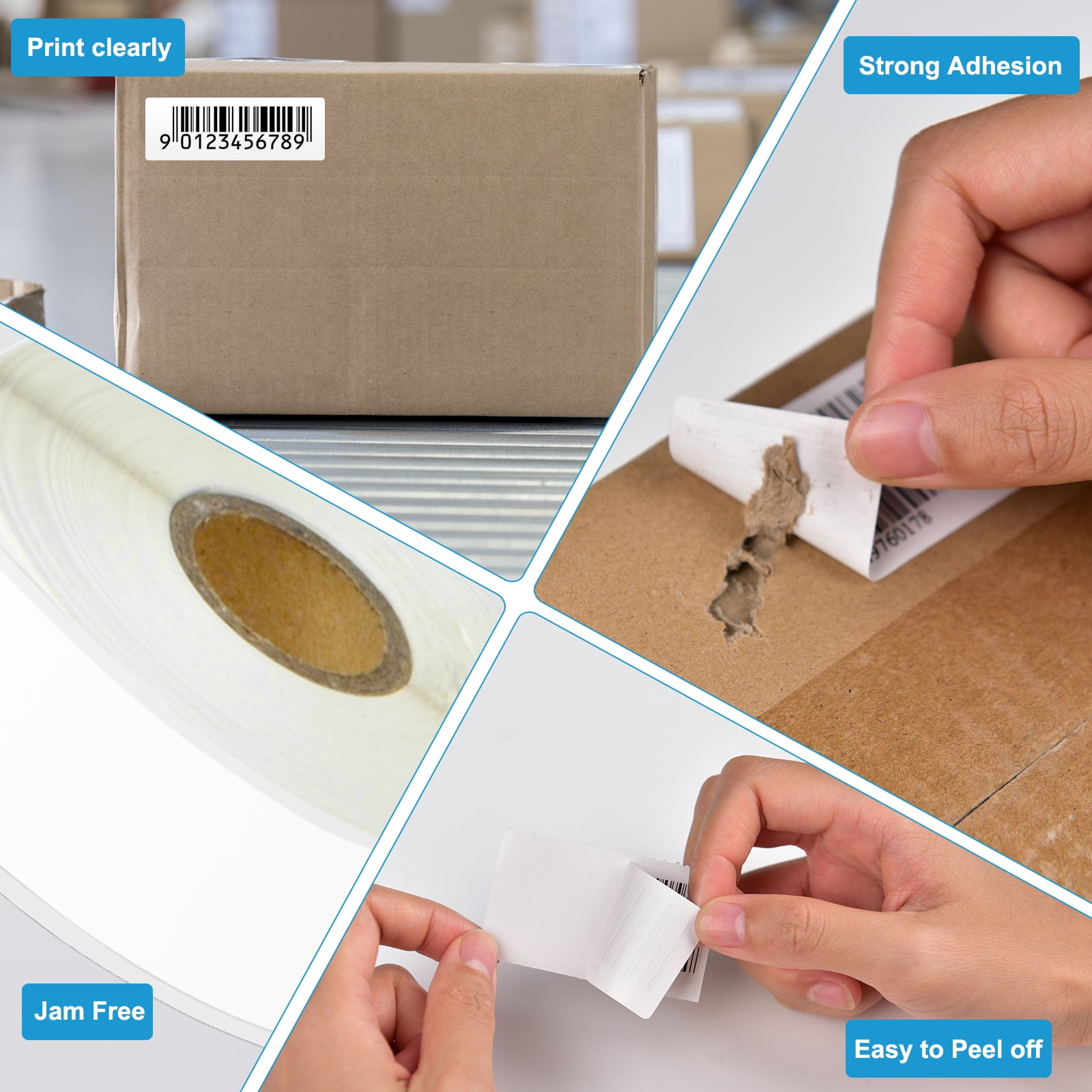 NineLeaf 6 Rolls Compatible for DYMO 30252 1-1/8 in x 3-1/2 in Shipping Address Barcode Labels, 350 Labels Per Roll