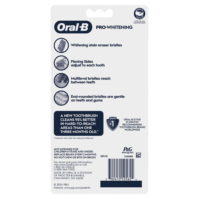 Whitening, Pro Toothbrush Oral-B PRO750   D205231Z ★新品★Oral−B Soft, Walmart.com - Count 6 ボディ・フェイスケア