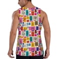 thumbnail image 3 of Easygdp Cute Doodles Men's Tank Top, Sleeveless Muscle T Shirts, Breathable, Quick-Dry, Loose for Gym, Running, Fitness - X-Large, 3 of 9