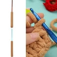 thumbnail image 2 of Ergonomic Tunisian Crochet Hook Wood Handle Aluminium Tunisian Crochet Hook, 2 of 20