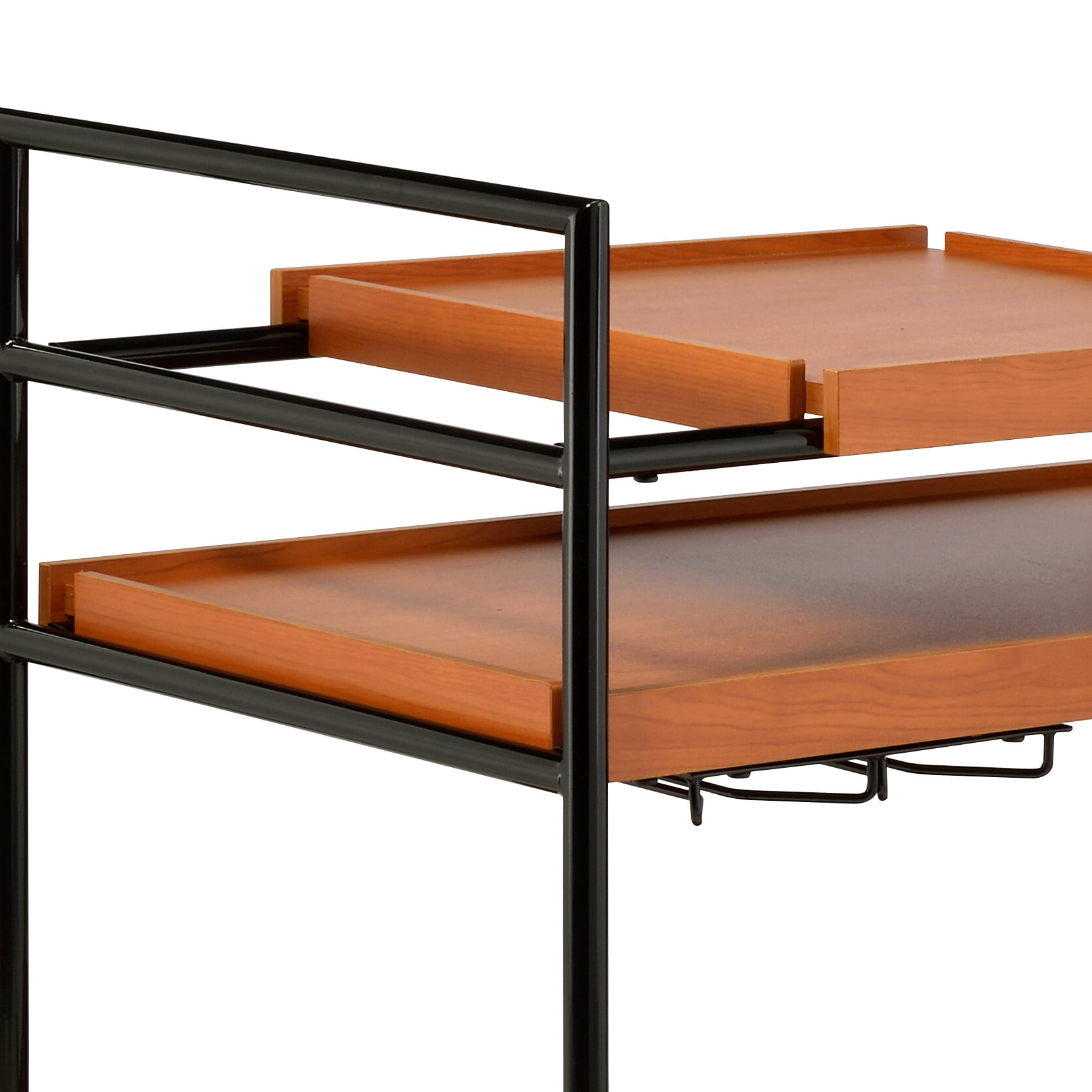 Serving Cart Oak & Black Finish