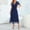 Blue, variant on Dpytoraw Women's Stylish And Elegant V Neck Mid Length Mesh Embroidered Bright Silk Dress Maxi Dresses for Women