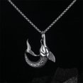 thumbnail image 4 of HIJONES Men's Stainless Steel Hip Hop Fish Pendant Necklace Dainty Cute Animal Necklace Silver, 4 of 6