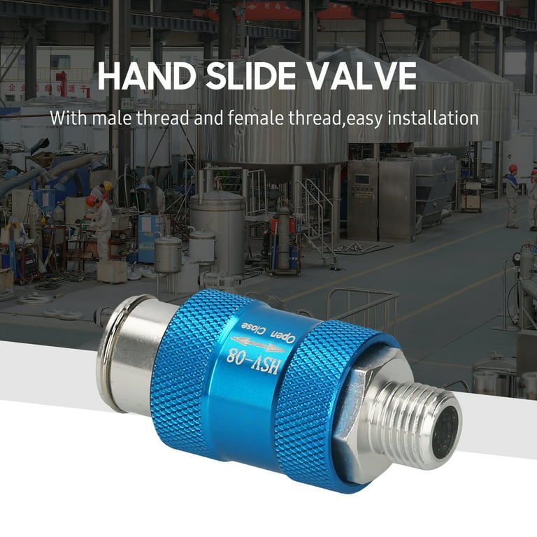 1/4-Inch Hand Slide Valve Pneumatic Control Valve Manual Aluminum Alloy  Valve 