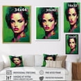 thumbnail image 4 of Designart "Jolie In Green Jade Portrait III" Woman Pop Art Floater Framed Canvas Art Print, 4 of 5