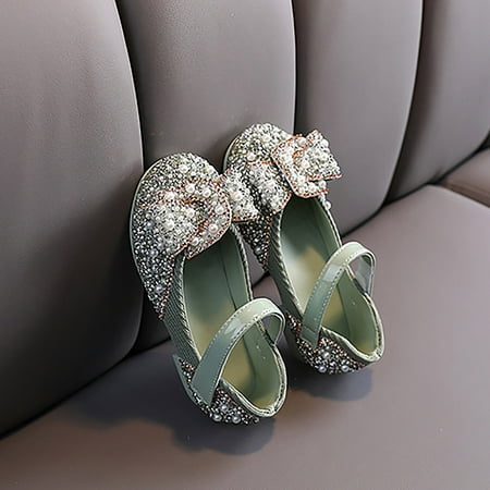 

Cathalem Jelly Sandals for Babies Childrens Shoes Pearl Rhinestones Shining Kids Princess Shoes Baby Girls Shoes For Little Size Green 36